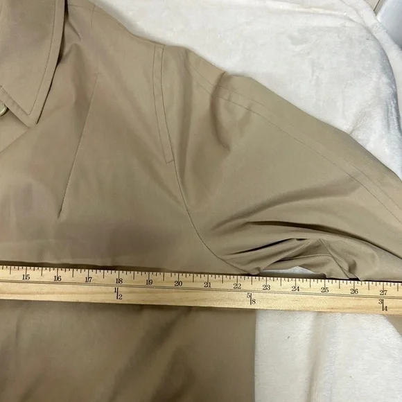 LONDON FOG MAINCOAT EDITION BEIGE ALL WEATHER TRENCH COAT 14 REG 44" LONG - Picture 9 of 12